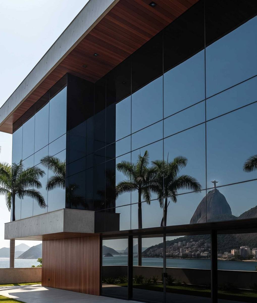 prédio de alto padrão no Rio de Janeiro com insulfilm instalado em janelas de vidro